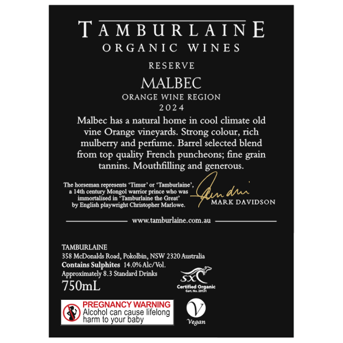 2024 Reserve Orange Malbec